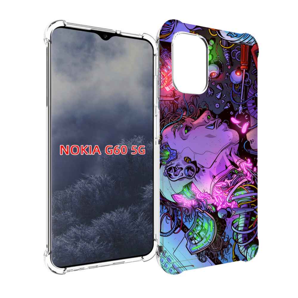 

Чехол MyPads голова робота мультик для Nokia G60 5G, Прозрачный, Tocco