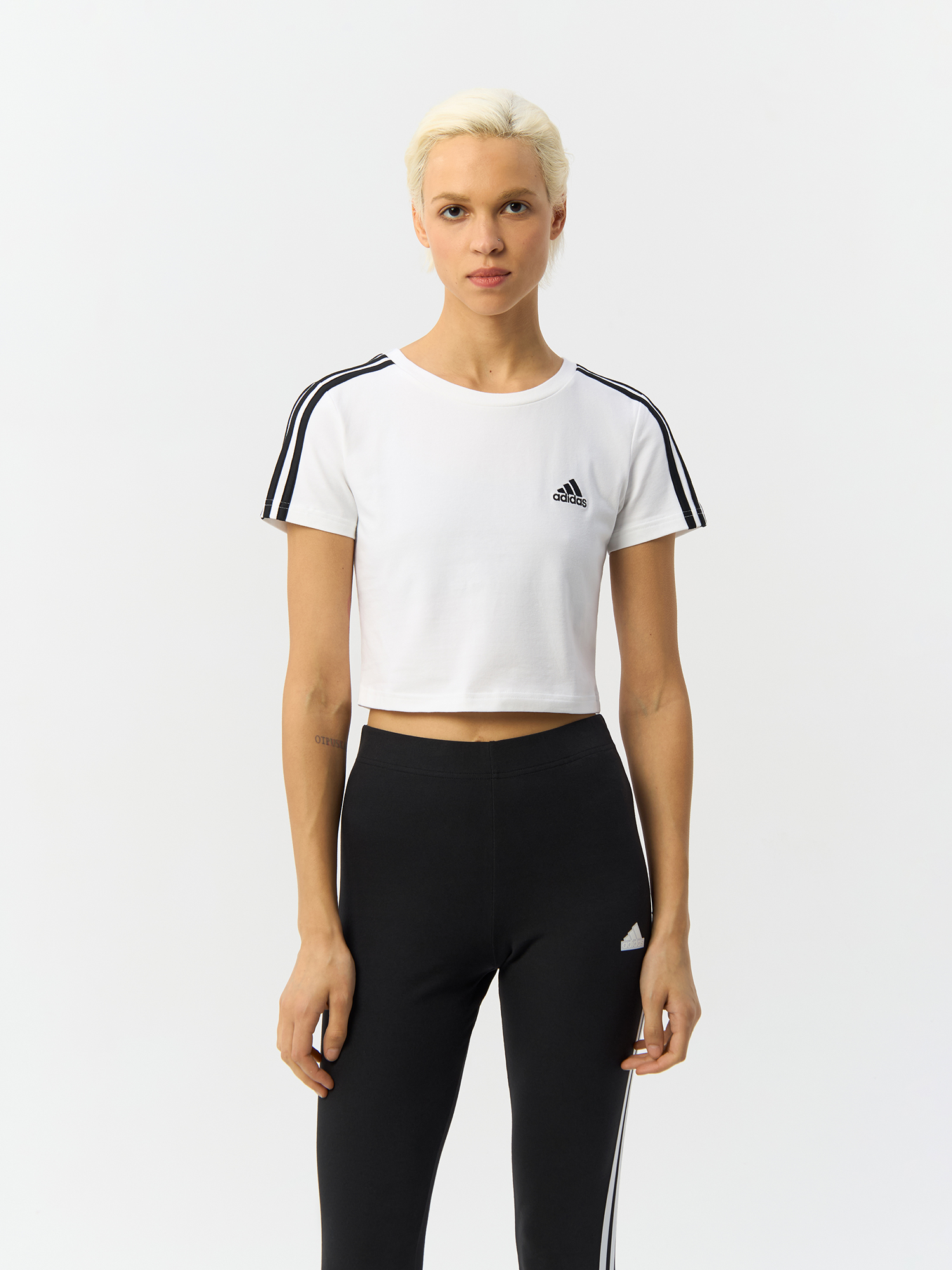 Топ женский Adidas Essentials 3-Stripes Tee IR6112 белый S