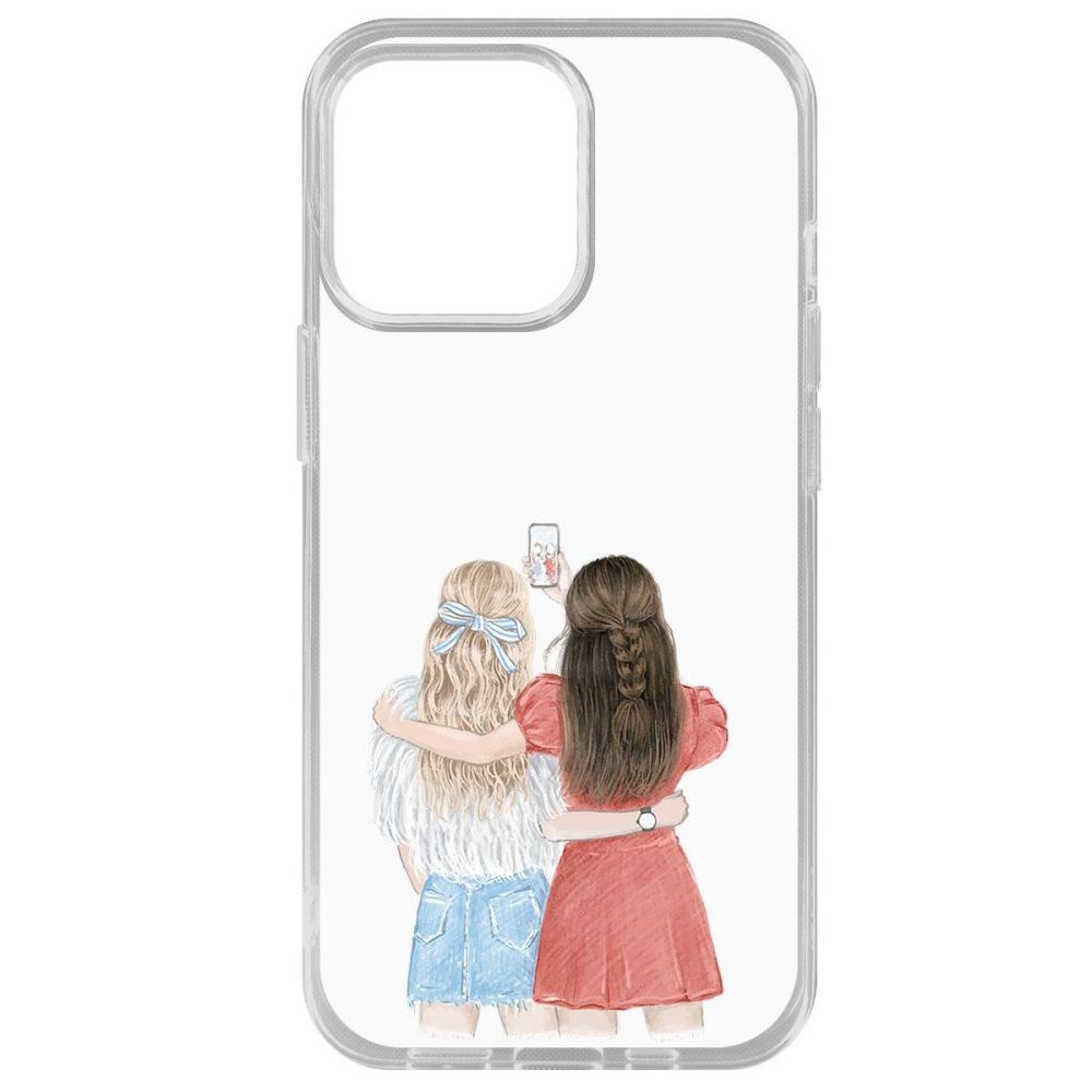 

Чехол-накладка Krutoff Clear Case Лучшие подруги для iPhone 14 Pro Max, Прозрачный