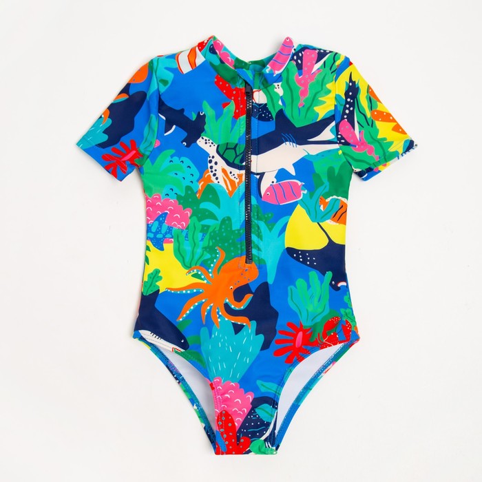 фото Купальник слитный детский minaku на молнии, 122-128