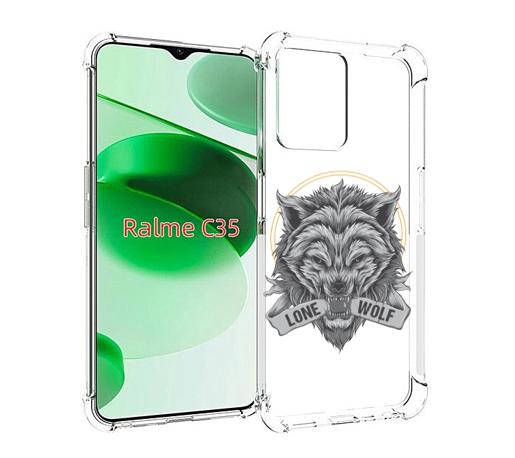 

Чехол MyPads Одинокий-волк мужской для Realme C35 / Narzo 50A Prime, Прозрачный, Tocco