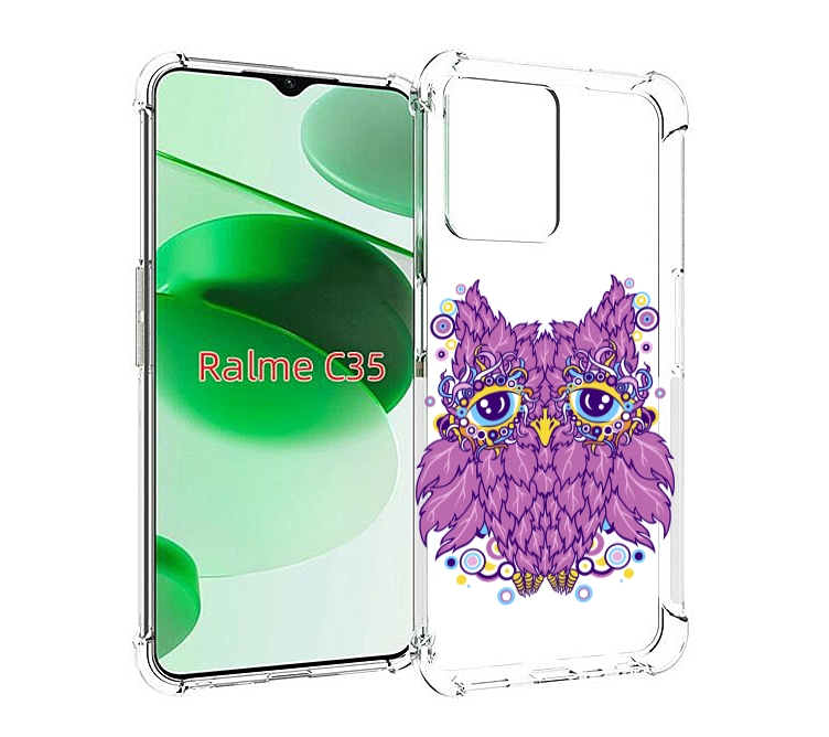 

Чехол MyPads Розовая сова для Realme C35 / Narzo 50A Prime, Прозрачный, Tocco