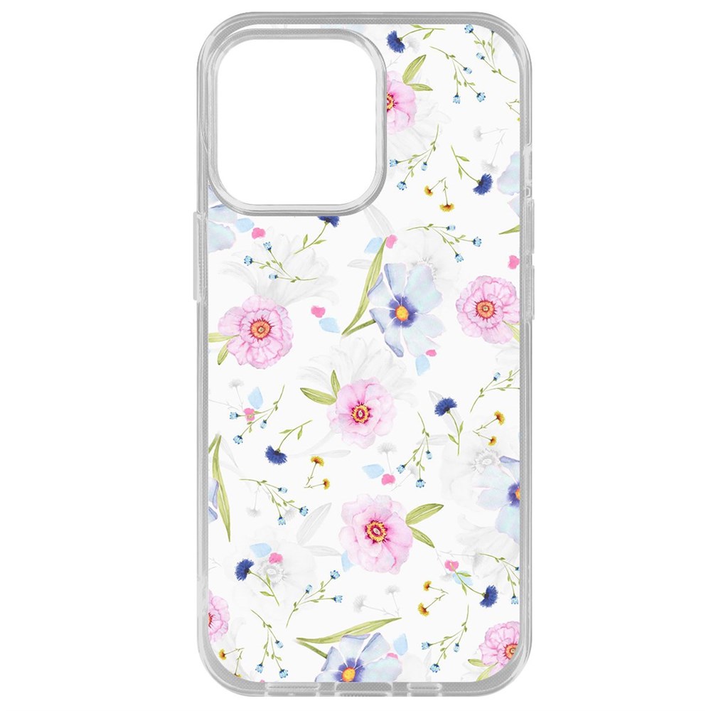 

Чехол-накладка Krutoff Clear Case Цветочный паттерн 3 для iPhone 14 Pro Max, Прозрачный