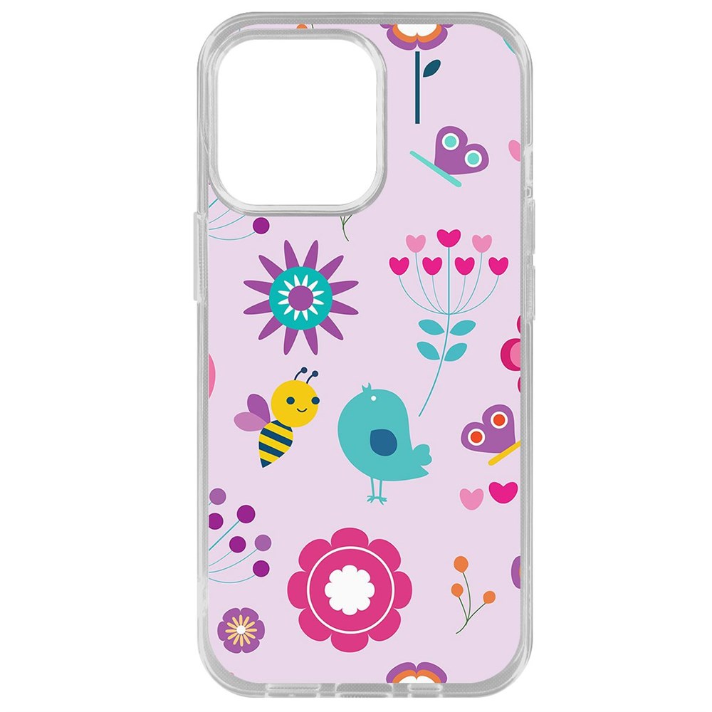 Чехол-накладка Krutoff Clear Case Цветочный паттерн 8 для iPhone 14 Pro Max