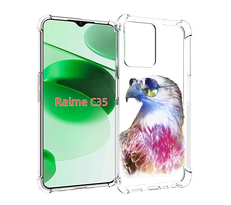 

Чехол MyPads Орел в очках для Realme C35 / Narzo 50A Prime, Прозрачный, Tocco