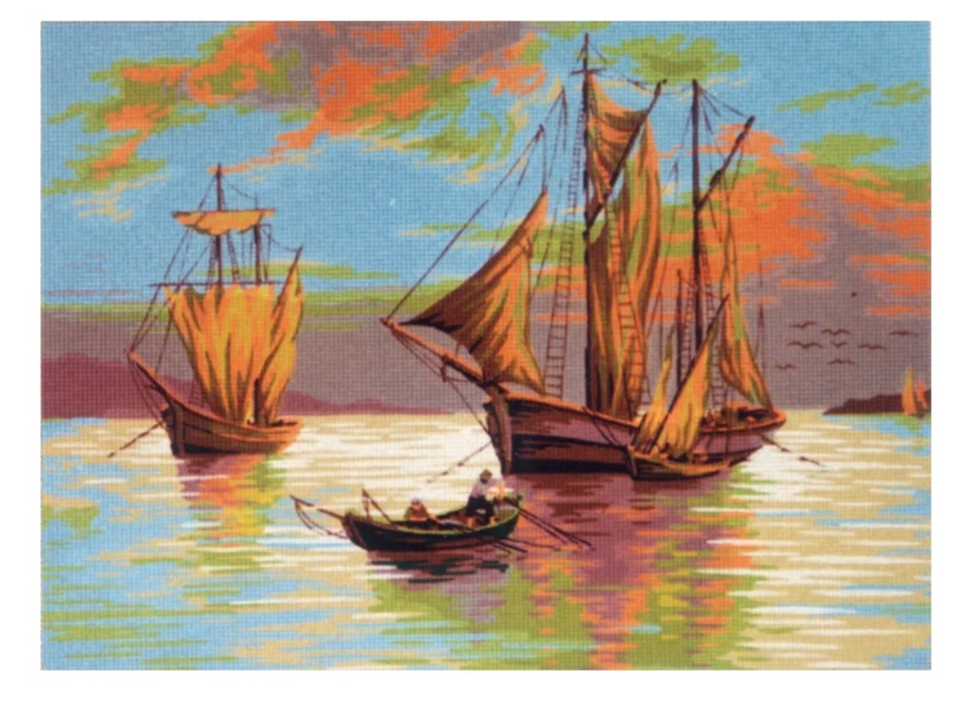 

D.493 Канва жесткая с рисунком Мирная Бухта, Разноцветный, _Наборы для вышивки