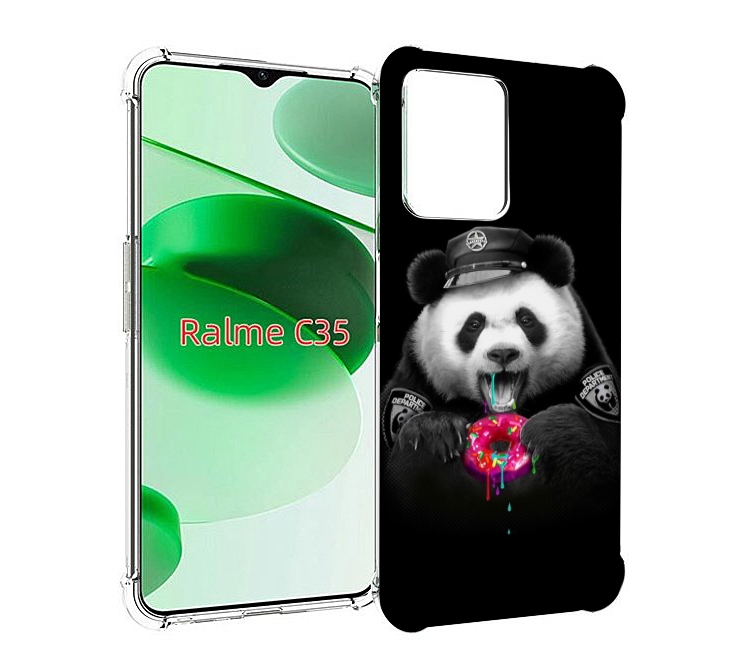 

Чехол MyPads Панда-с-пончиком для Realme C35 / Narzo 50A Prime, Прозрачный, Tocco
