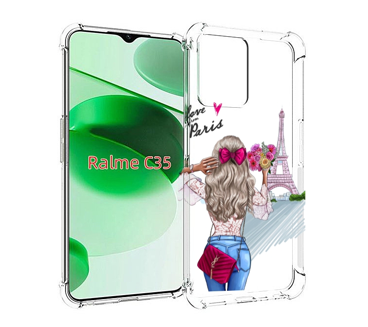 

Чехол MyPads Парижанка женский для Realme C35 / Narzo 50A Prime, Прозрачный, Tocco