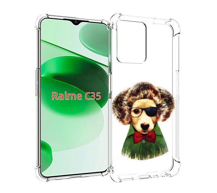 

Чехол MyPads Пес в бабочке для Realme C35 / Narzo 50A Prime, Прозрачный, Tocco