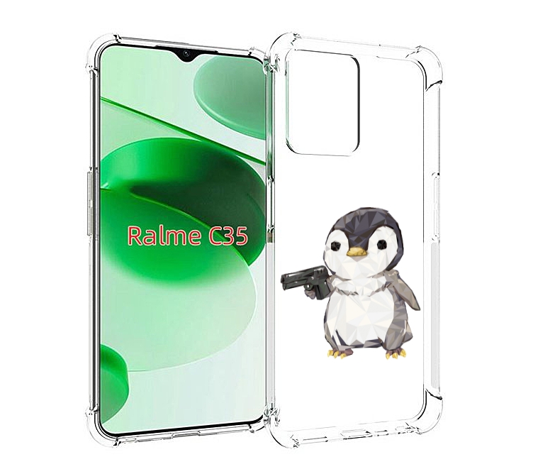 

Чехол MyPads Пингвин детский для Realme C35 / Narzo 50A Prime, Прозрачный, Tocco
