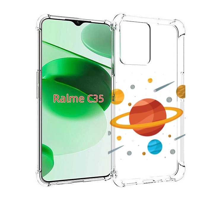 

Чехол MyPads Планета-Сатурн для Realme C35 / Narzo 50A Prime, Прозрачный, Tocco