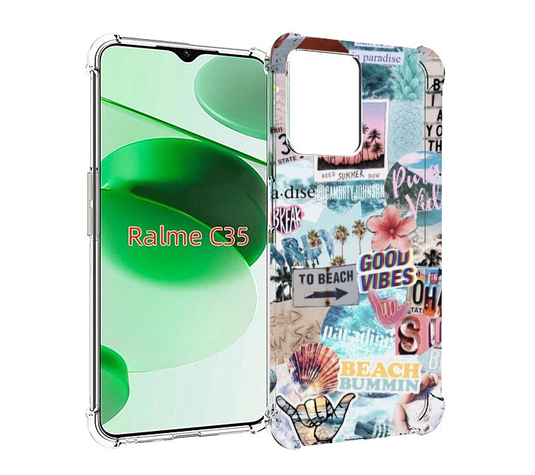 

Чехол MyPads Пляжи-постер для Realme C35 / Narzo 50A Prime, Прозрачный, Tocco