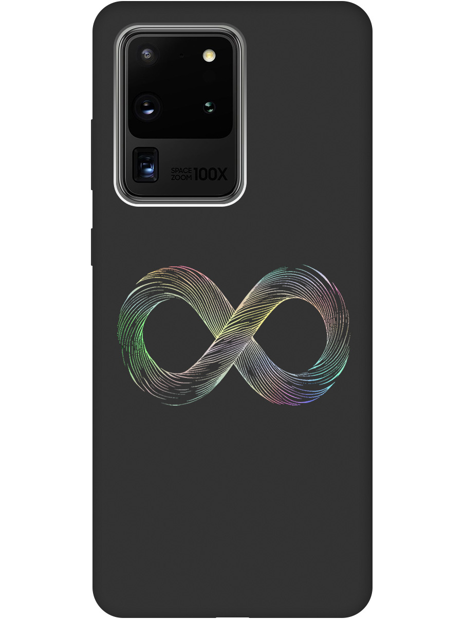 

Силиконовый чехол на Samsung Galaxy S20 Ultra с принтом матовый черный 845895, Черный;серебристый, 722628661