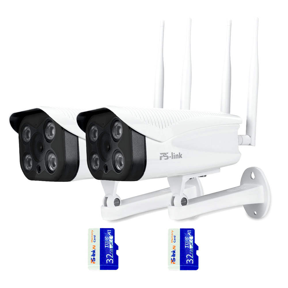 Комплект видеонаблюдения WIFI 3Мп Ps-Link KIT-XME302-WIFI 2 камеры для улицы конвертер wifi tuya сигнала в bluetooth smart ble 801 62 suf white arlight 037434