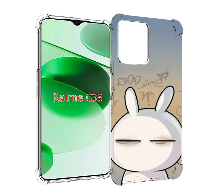

Чехол MyPads Подозрительный-зайка для Realme C35 / Narzo 50A Prime, Прозрачный, Tocco