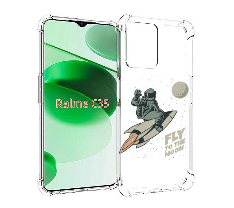 

Чехол MyPads Полет-на-Луну для Realme C35 / Narzo 50A Prime, Прозрачный, Tocco