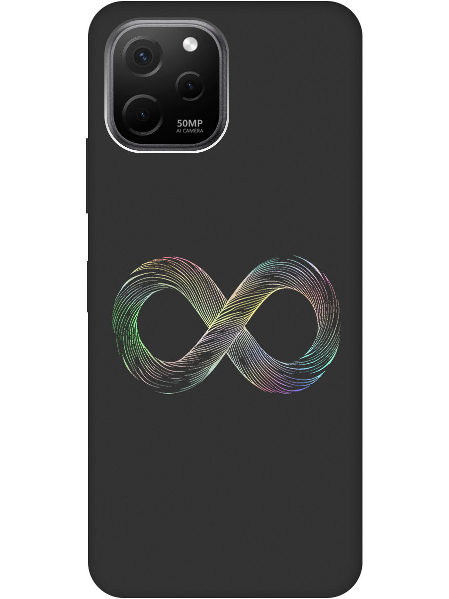 

Силиконовый чехол на Huawei nova Y61 с принтом "Знак бесконечность" матовый черный, Черный;серебристый, 762098561
