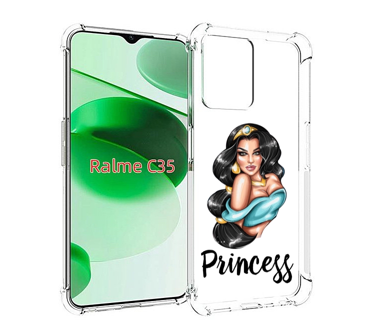

Чехол MyPads Принцесса-Жасмин женский для Realme C35 / Narzo 50A Prime, Прозрачный, Tocco