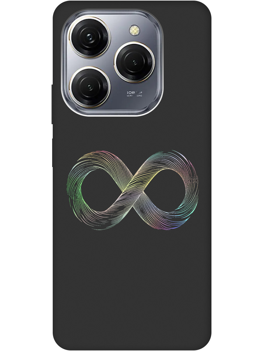 

Силиконовый чехол на Tecno Spark 20 Pro с принтом "Знак бесконечность" матовый черный, Черный;серебристый, 779829061