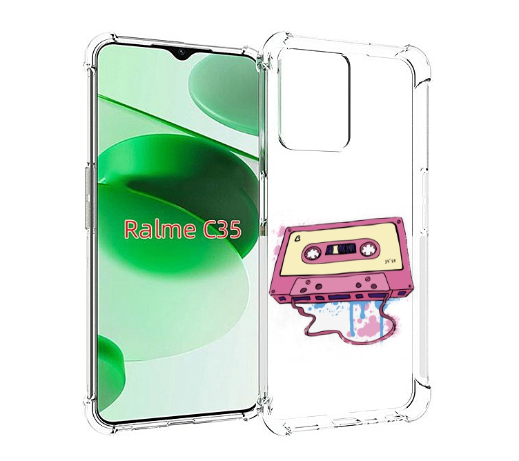 

Чехол MyPads Розовая кассета для Realme C35 / Narzo 50A Prime, Прозрачный, Tocco