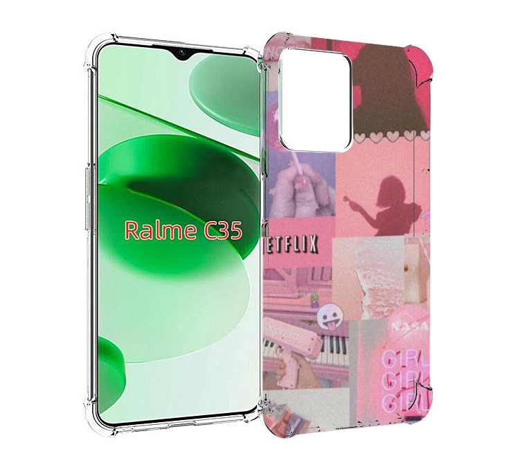 

Чехол MyPads Розовый-вайб для Realme C35 / Narzo 50A Prime, Прозрачный, Tocco