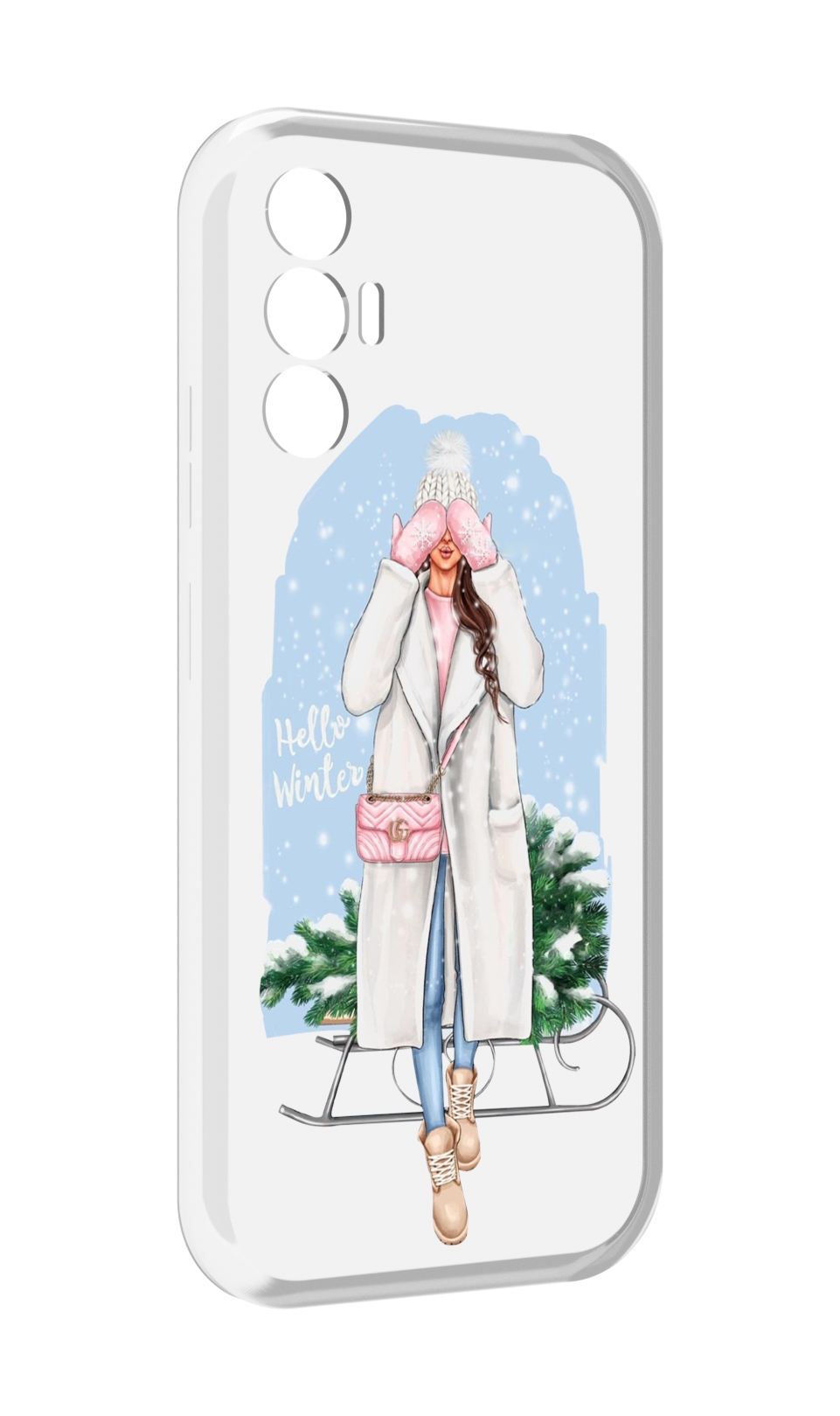 

Чехол MyPads привет-зима женский для Tecno Pova 3, Прозрачный, Tocco