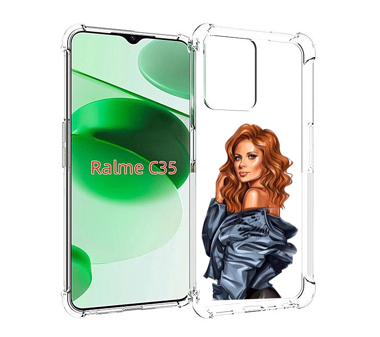 

Чехол MyPads Рыжая-девушка женский для Realme C35 / Narzo 50A Prime, Прозрачный, Tocco