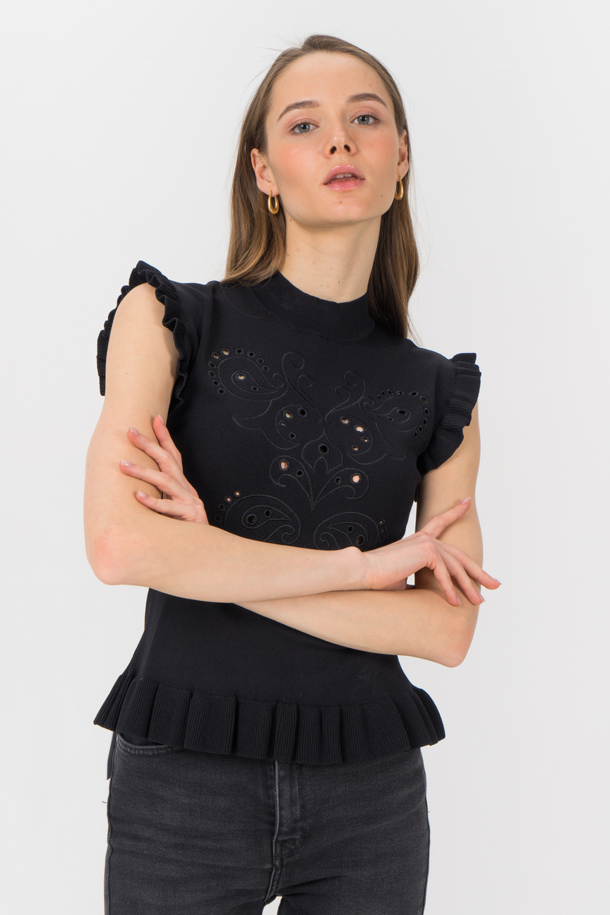 

Блуза женская Guess W1GR0RZ2U10J черная 44 RU, W1GR0RZ2U10J