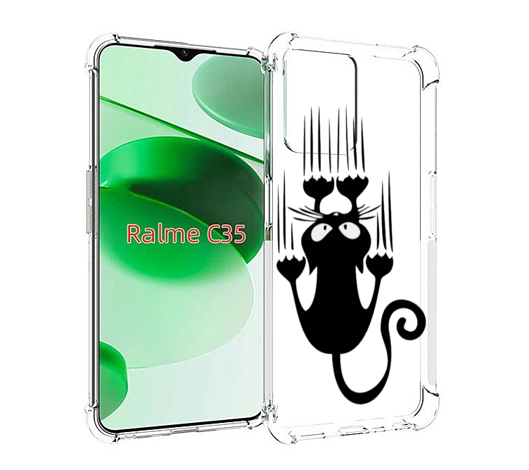 

Чехол MyPads Свисающий-кот для Realme C35 / Narzo 50A Prime, Прозрачный, Tocco