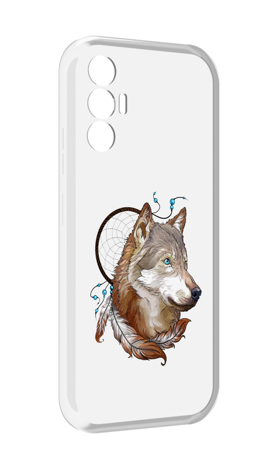 

Чехол MyPads волк и ловец снов для Tecno Pova 3, Прозрачный, Tocco