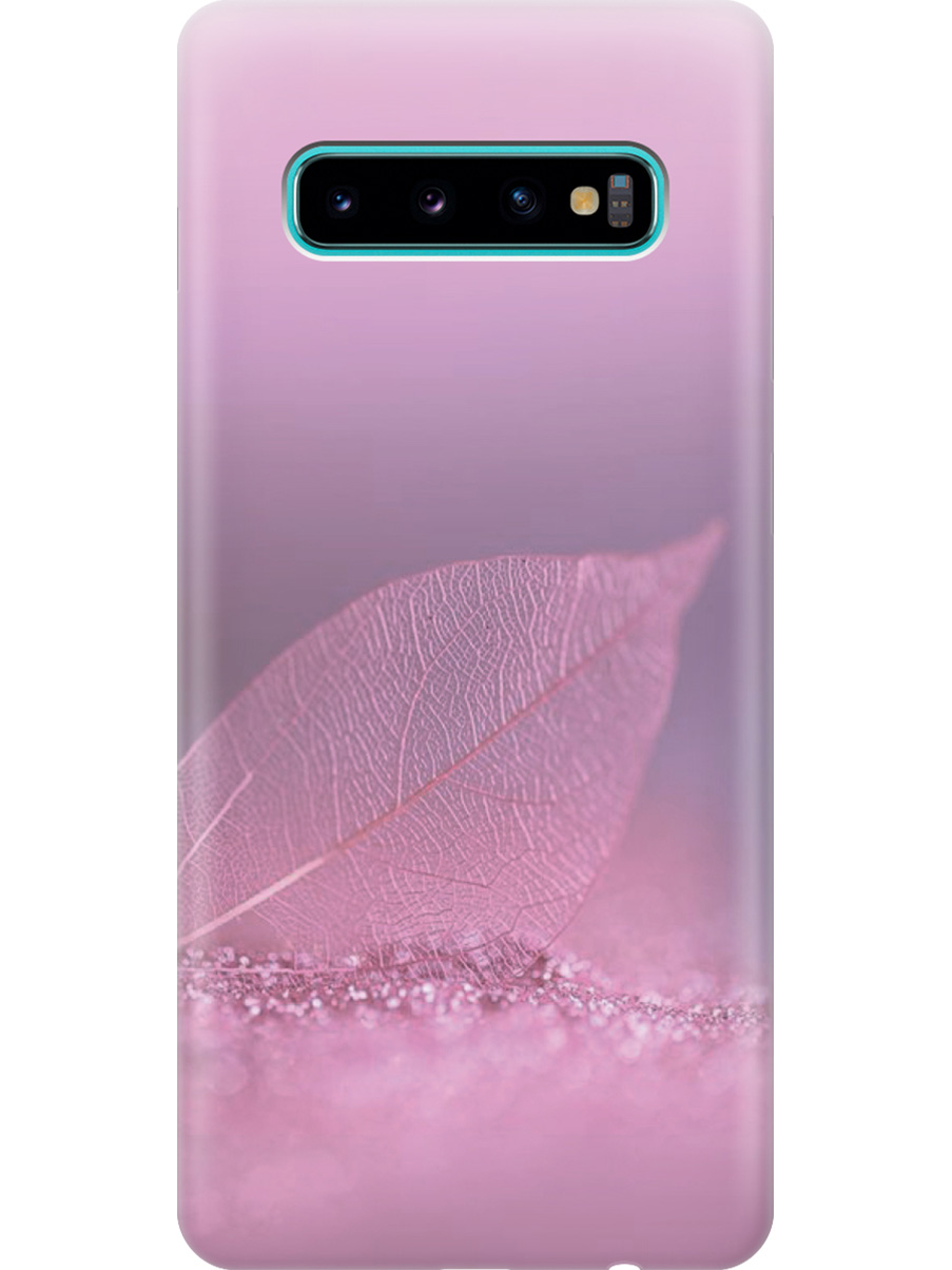 

Силиконовый чехол на Samsung Galaxy S10+ с принтом "Листок в розовых блестках", Прозрачный;розовый;фиолетовый, 720461122