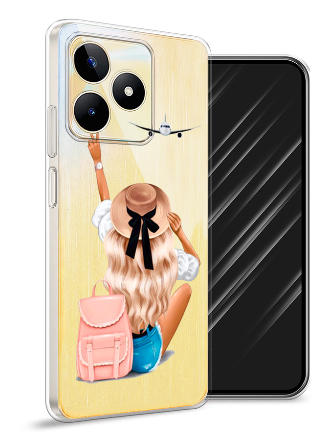

Чехол Awog на Realme C53 "Автостопом самолетом", Бежевый;белый, 2514650-7