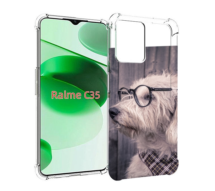 

Чехол MyPads Собака-в-очках для Realme C35 / Narzo 50A Prime, Прозрачный, Tocco