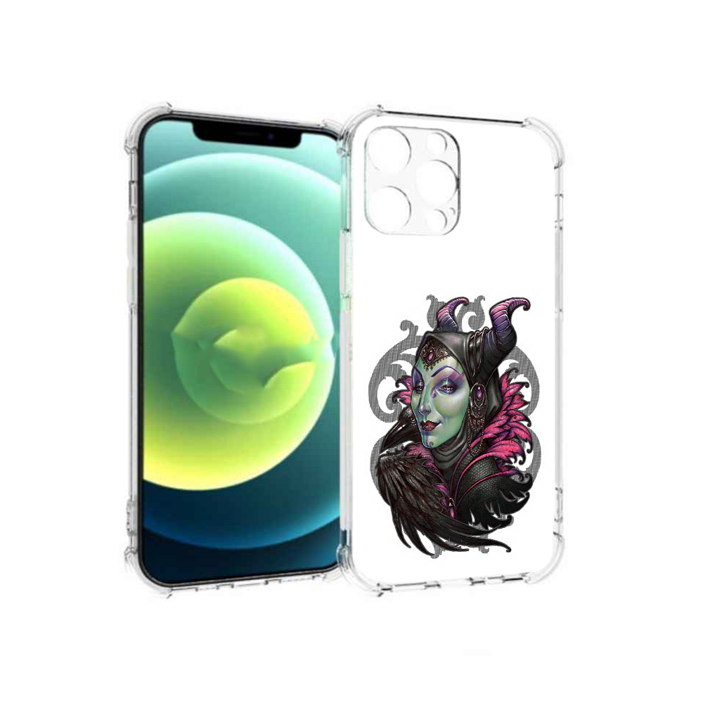 

Чехол MyPads Tocco для Apple iPhone 13 Pro зеленая девушка с вороном (PT163086.612.357), Прозрачный, Tocco