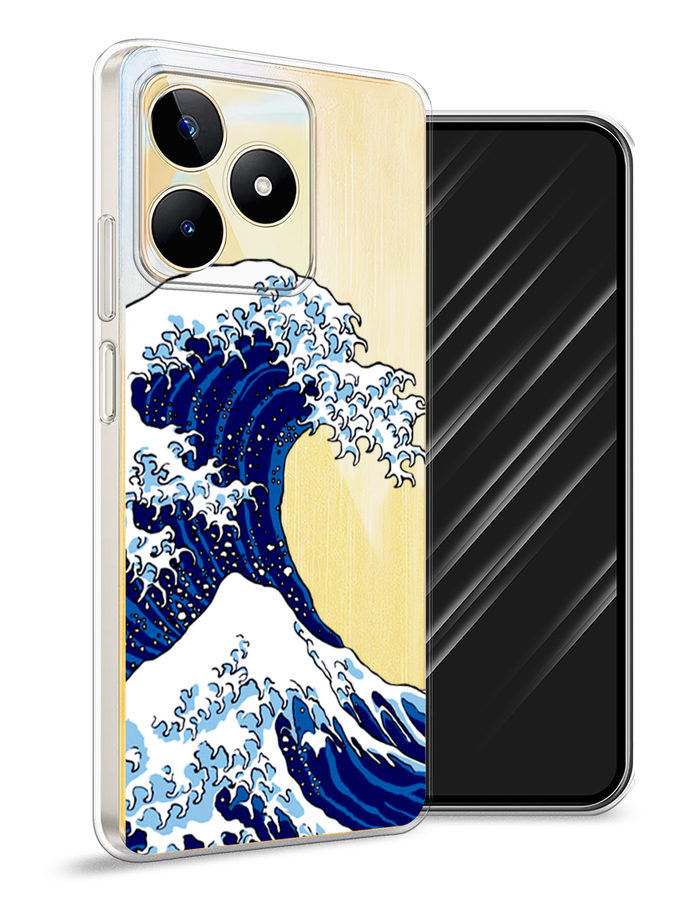 

Чехол Awog на Realme C53 "Волна в Канагаве", Синий;белый, 2514650-4