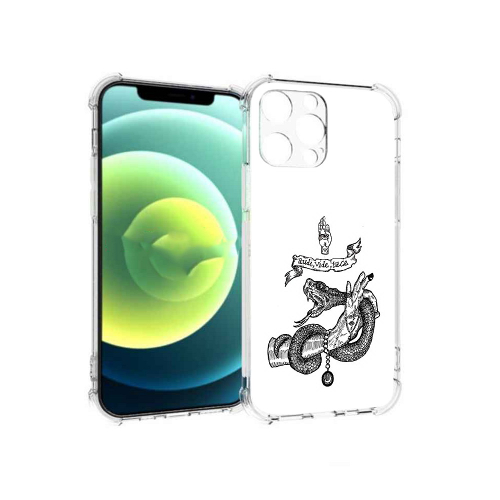 

Чехол MyPads Tocco для Apple iPhone 13 Pro змея на руке рисунок (PT163086.612.366), Прозрачный, Tocco
