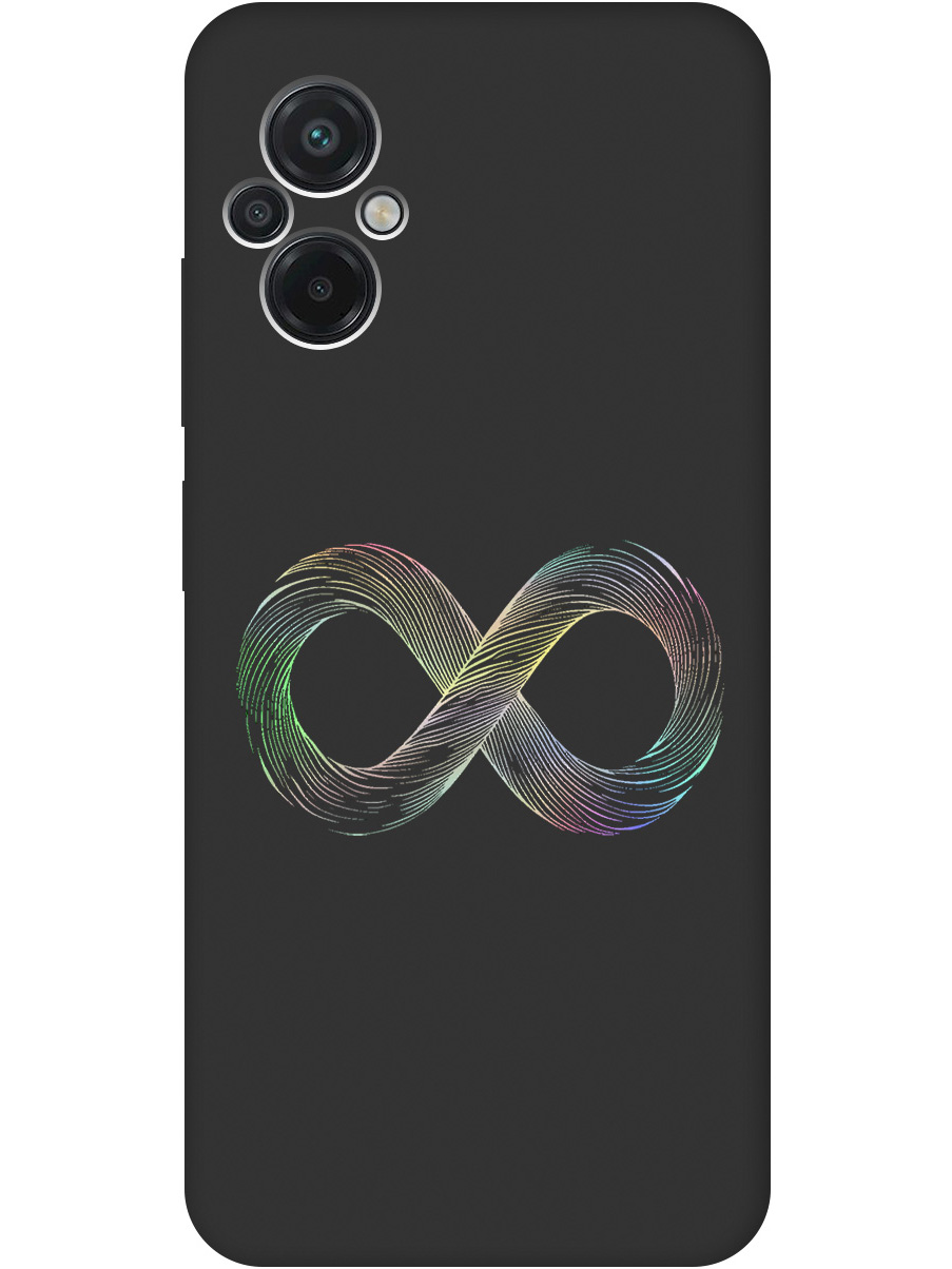 

Силиконовый чехол на Xiaomi Poco M5 с принтом "Знак бесконечность" матовый черный, Черный;серебристый, 745400961