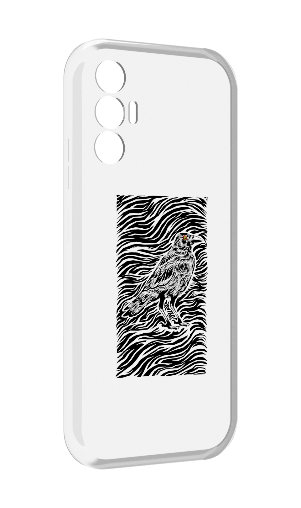 

Чехол MyPads ворон в абстракции для Tecno Pova 3, Прозрачный, Tocco