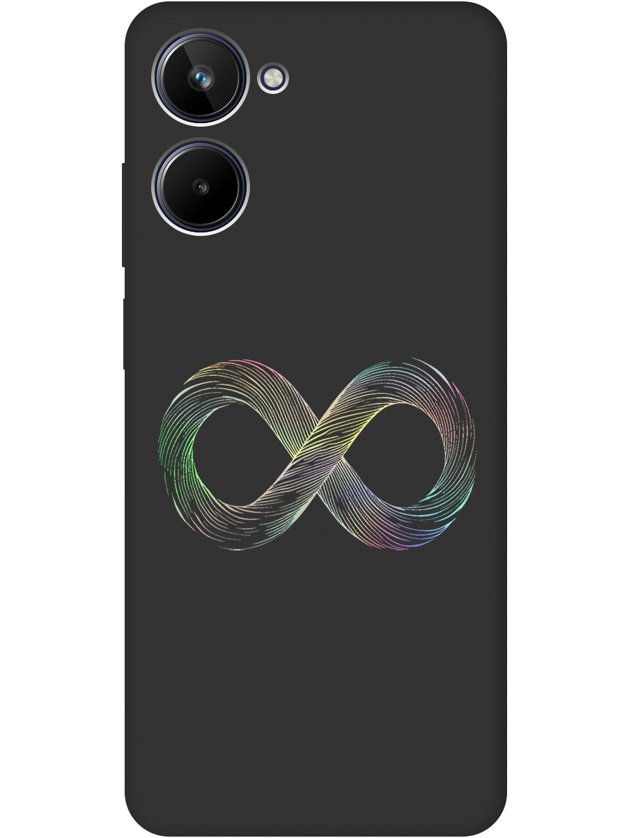 

Силиконовый чехол на Realme 10 4G с принтом "Знак бесконечность" матовый черный, Черный;серебристый, 762098261