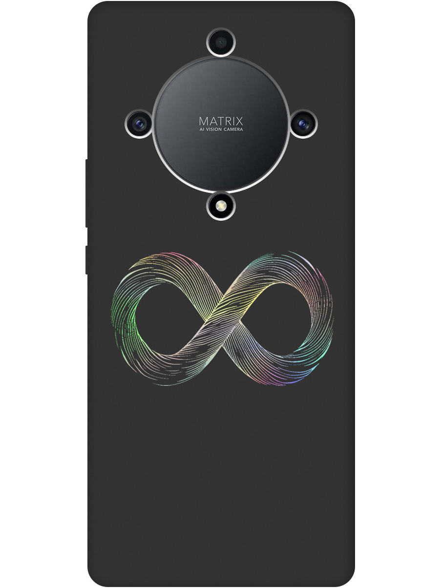 

Силиконовый чехол на Honor X9a / Magic5 Lite с принтом "Знак бесконечность" матовый черный, Черный;серебристый, 769394761