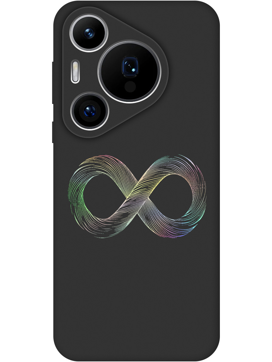 

Силиконовый чехол на Huawei Pura 70 Pro / 70 Pro+ с принтом матовый черный 845988, Черный;серебристый, 782625261