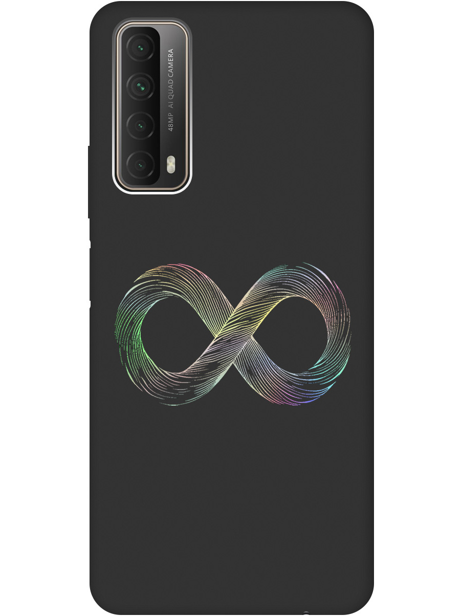 

Силиконовый чехол на Huawei P Smart (2021) с принтом "Знак бесконечность" матовый черный, Черный;серебристый, 723603061