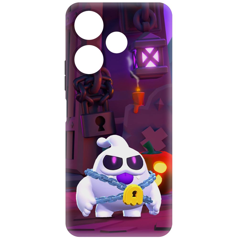 

Чехол-накладка Krutoff Soft Case Brawl Stars - Призрак Скуик для Xiaomi Poco M6 4G черный