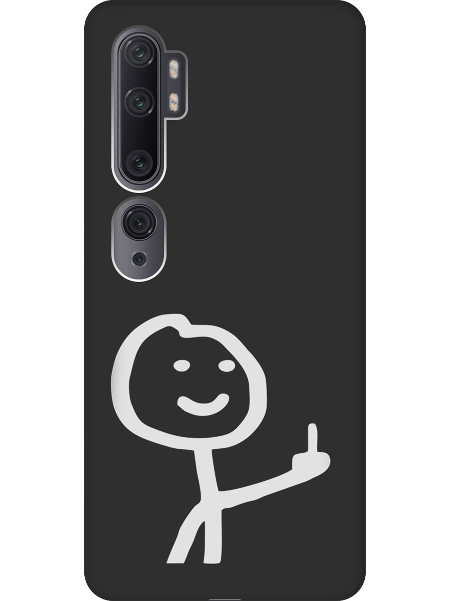 

Силиконовый чехол на Xiaomi Mi Note 10 / Note 10 Pro с принтом "Fck" матовый черный, Черный;белый;серый, 722362061