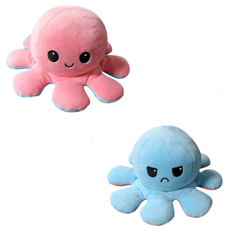 фото Мягкая игрушка goodstore24двухсторонний осьминог перевертыш osminog розово-голубой