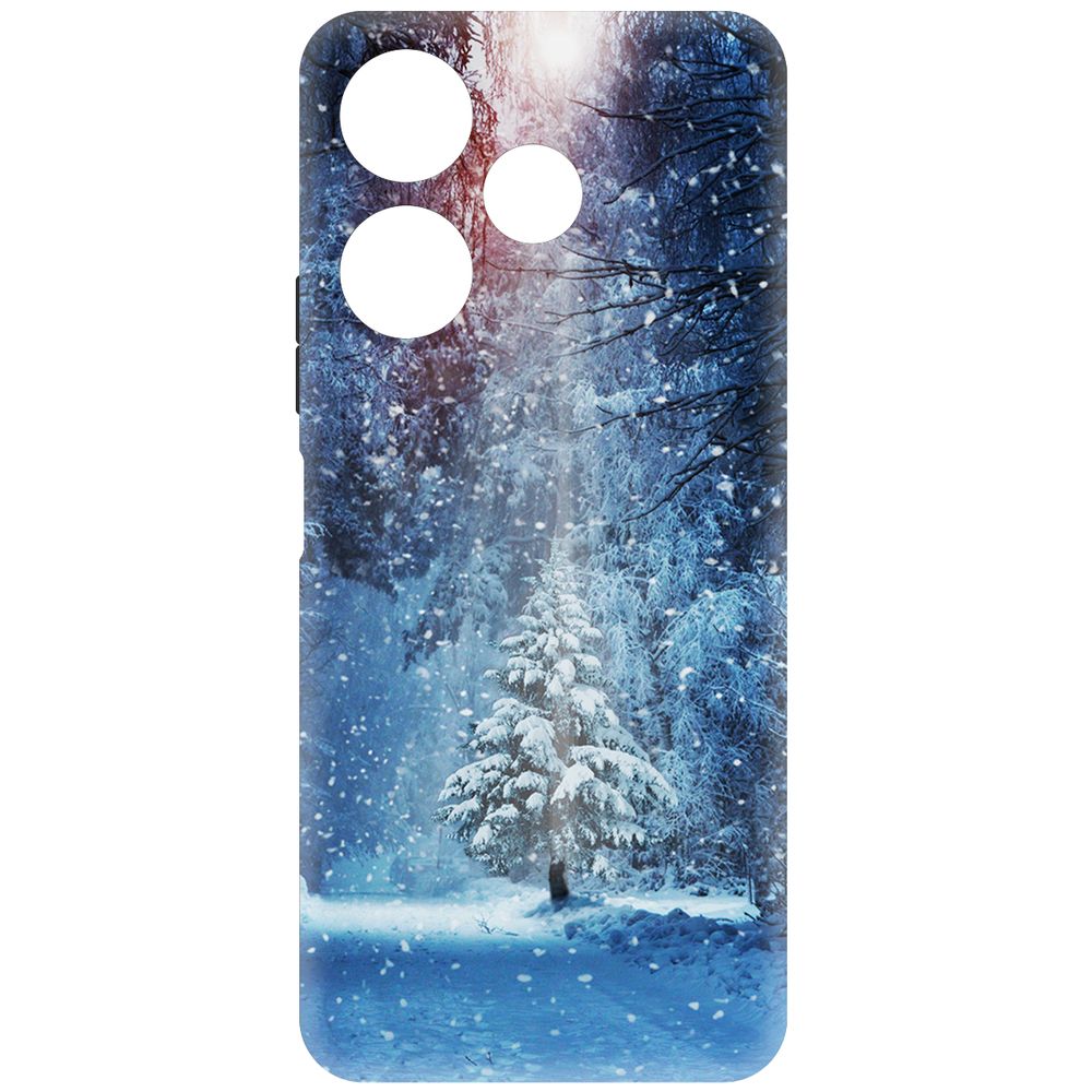 

Чехол-накладка Krutoff Soft Case Лесная ель для Xiaomi Poco M6 4G черный