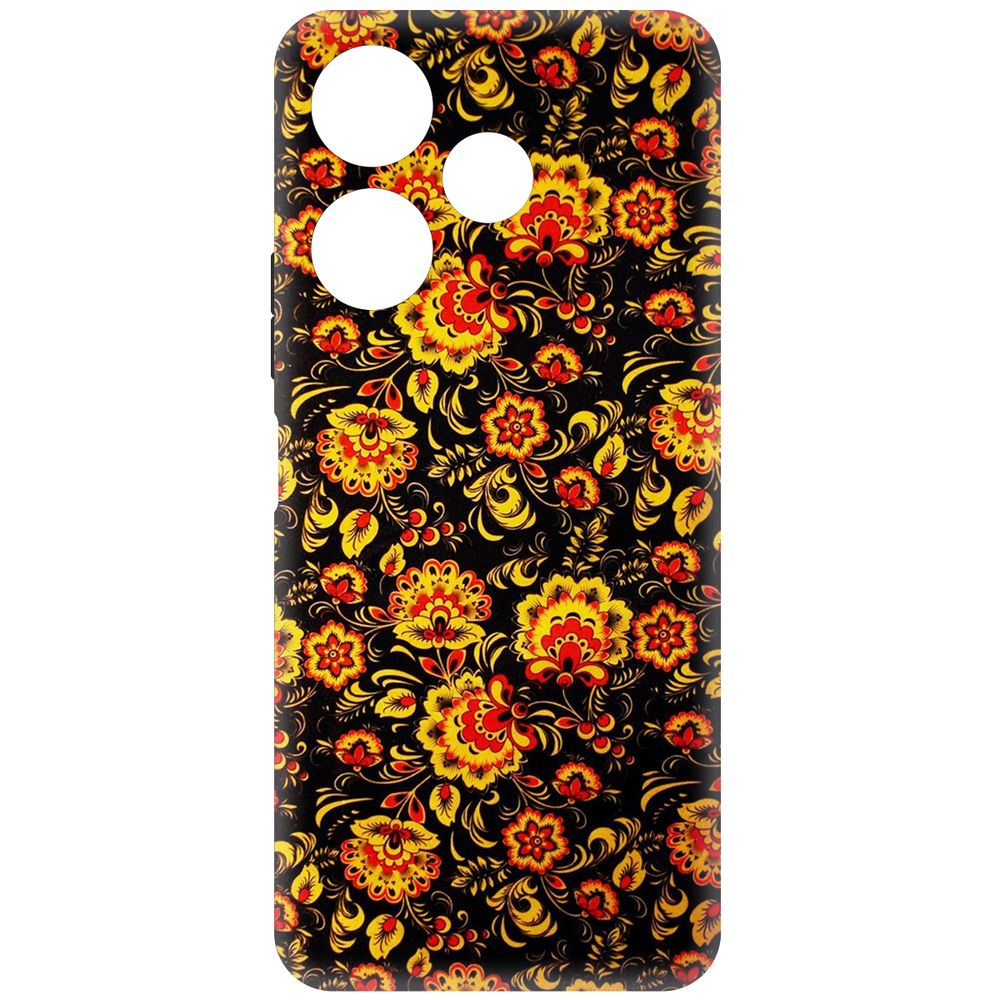 

Чехол-накладка Krutoff Soft Case Хохлома для Xiaomi Poco M6 4G черный