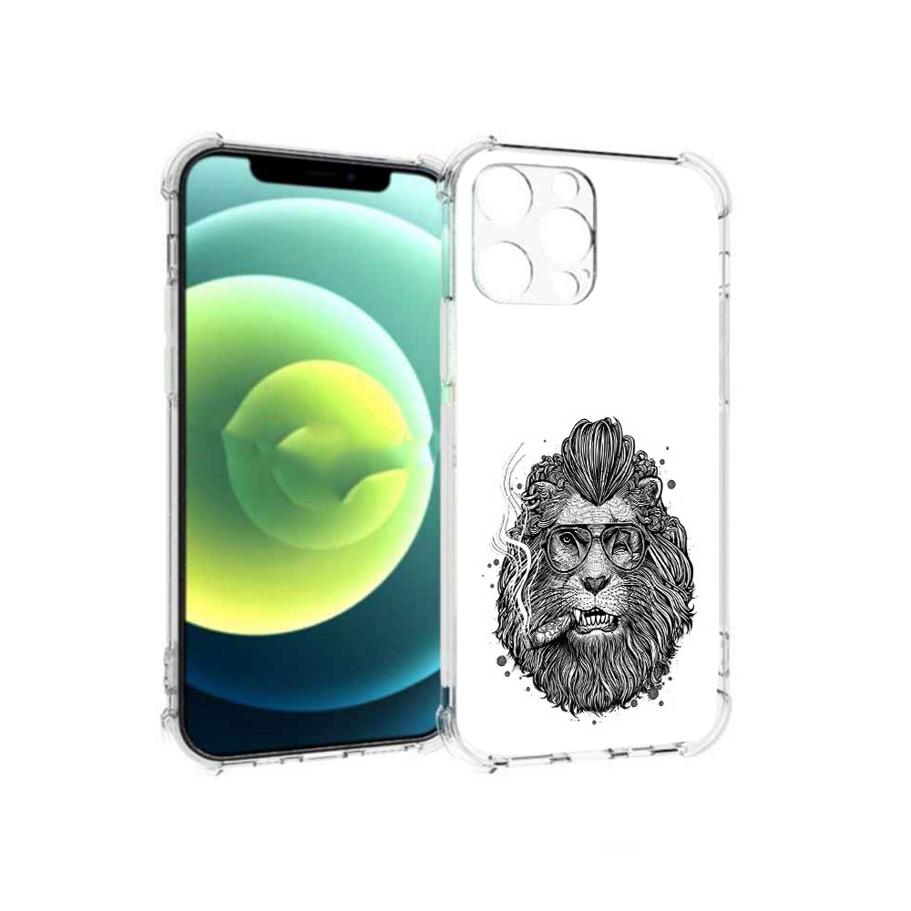 

Чехол MyPads Tocco для Apple iPhone 13 Pro курящий лев (PT163086.612.432), Прозрачный, Tocco