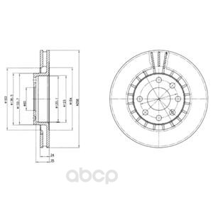 

Тормозной диск DELPHI передний вентилируемый 256x24 мм 4 отверстия bg2443