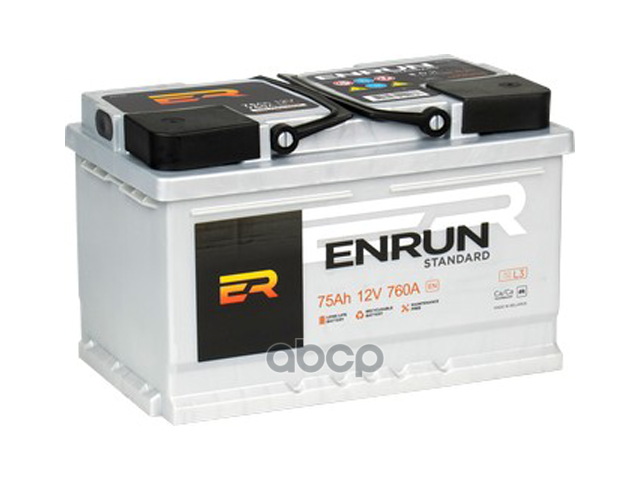 Аккумулятор Enrun Standard 75 А/Ч Обратная R+ L3 278х175х190 En760 А ENRUN арт. ES750